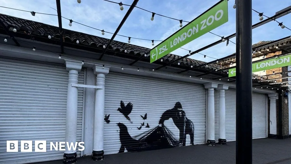 Banksy's Stunning New Artwork Unveiled on London Zoo Gates in Camden