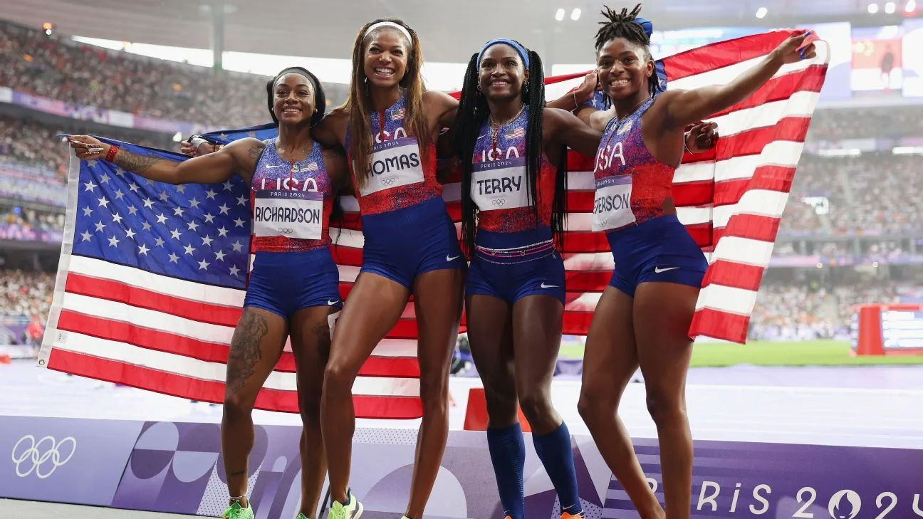 Sha'Carri Richardson Leads U.S. 4x100 Relay to Stunning Olympic Gold