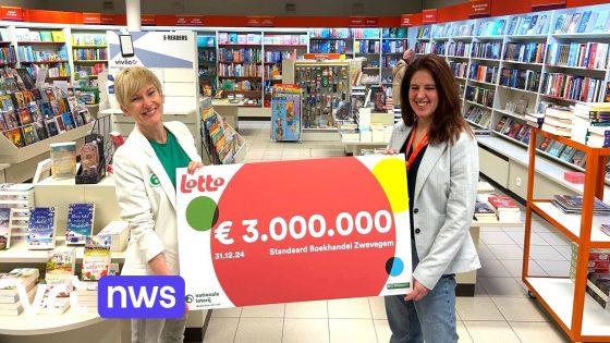 Anonieme winnaar wint Lotto-Jackpot van 3 miljoen euro in boekhandel in Zwevegem