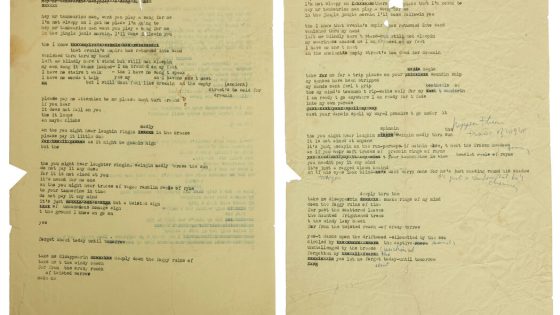 Bob Dylan’s Draft of Lyrics, Once Tossed in Trash, Sells for $500,000