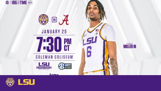 Tiger Basketball Team Travels To Tuscaloosa For Saturday Evening Tilt With Alabama – LSU