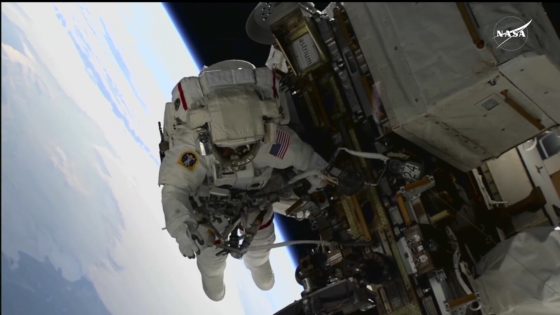 NASA's 2 stuck astronauts take their first spacewalk together