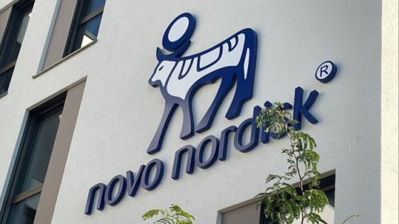 The logo Novo Nordisk, featuring a stylised blue and white bull design next to the company name.