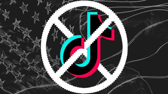 Photo illustration of Tik Tok logo in a ban symbol.