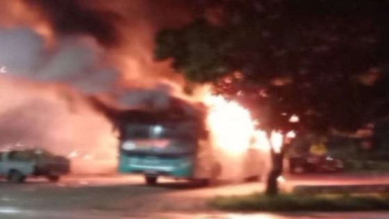 Homens rendem motorista e ateiam fogo em ônibus na Grande BH