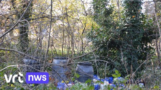 10 vaten drugsafval gedumpt in bos in Pelt, parket start onderzoek