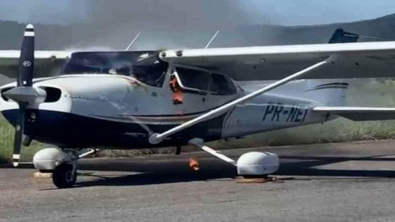 MG: avião de pequeno porte faz pouso de emergência após pegar fogo - Estado de Minas