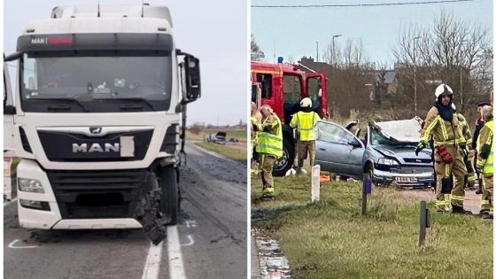 Vrouw (28) met kind (7) uit Houthalen-Helchteren botst met wagen frontaal tegen vrachtwagen: moeder zwaargewond - Het Belang van Limburg