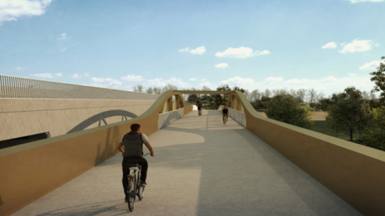 Brug over autosnelweg wordt vernieuwd, en fietsers en voetgangers krijgen eigen brug naast de autobrug (Gent)