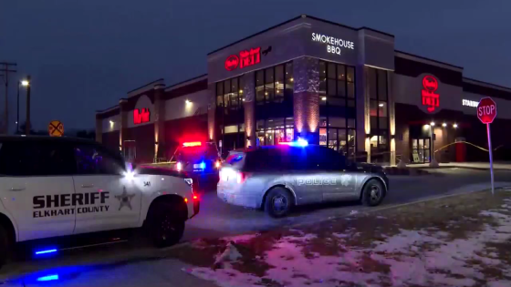 Gunfire erupts in Elkhart store: Suspect and two others dead, officers injured.