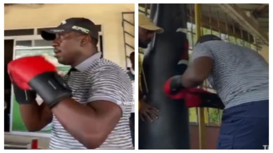 Watch as Afenyo-Markin partakes in boxing drills