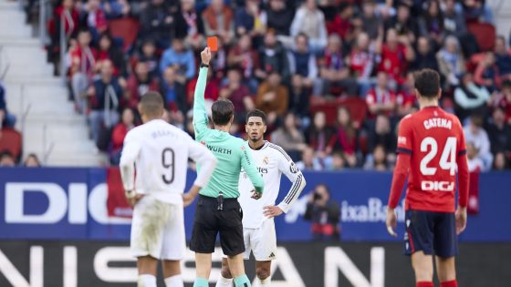 OFFICIAL: Bellingham suspended after red card against Osasuna