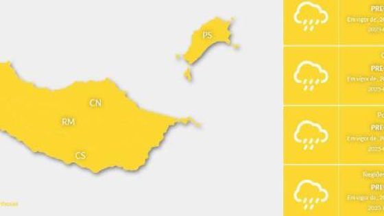 Chuva intensa e trovoada esperadas na Madeira esta madrugada