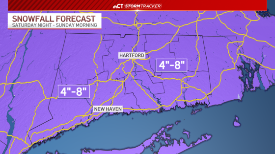 Several inches of snow expected for CT Saturday night into Sunday – NBC Connecticut