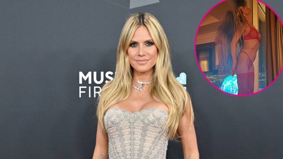 Heidi Klum Teases Her Curves in Sexy Sheer Lingerie