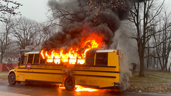 School bus driver evacuates 15 students after fire breaks out during morning route