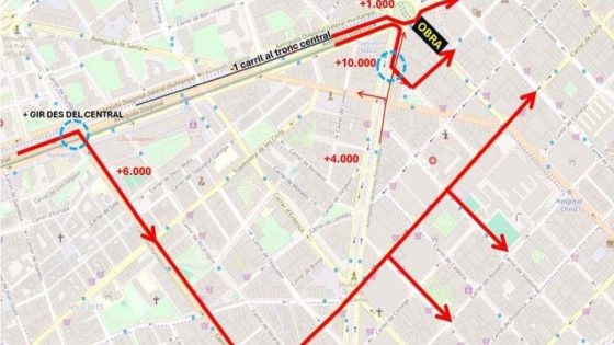 Les obres de la L8 tallaran un nou tram del carrer Urgell a partir de diumenge