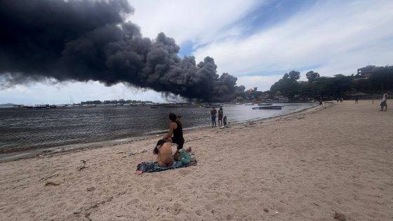 Incêndio de grandes proporções atinge fábrica de óleo na Ilha do Governador | Rio de Janeiro