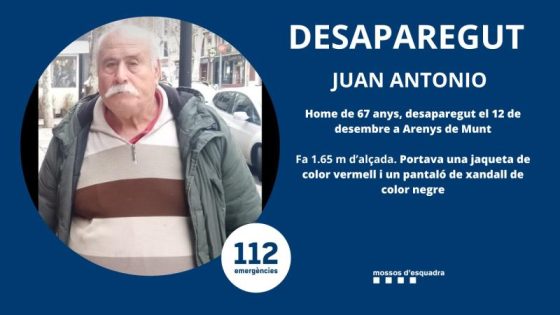 Troben a 45 km de casa seva al Juan Antonio, l'home desaparegut fa 2 mesos