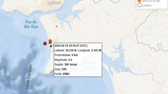 Novo sismo registado perto do Seixal