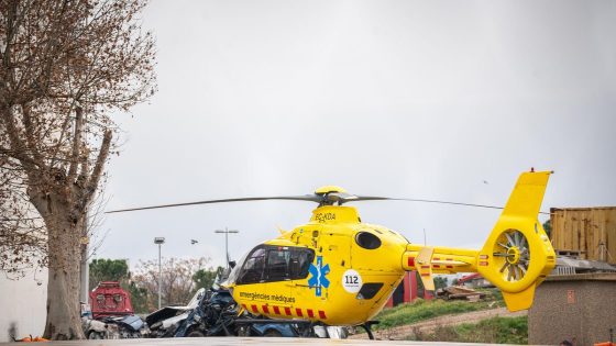 L'helicòpter del SEM, ja a la base temporal a Lleida