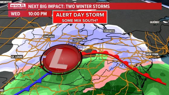 ALERT DAY: Major Winter Storm to Hit Ohio and Michigan with Snow and Ice Midweek