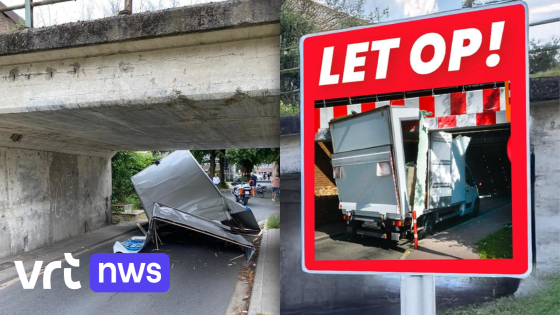 Gent plaatst afschrikkend verkeersbord aan lage brug om nieuwe aanrijdingen te vermijden 