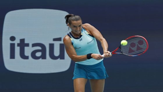 Caroline Garcia in action ahead of the WTA Abu Dhabi Open.