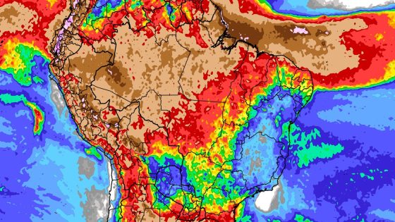 tendência de chuva para dez dias no Brasil