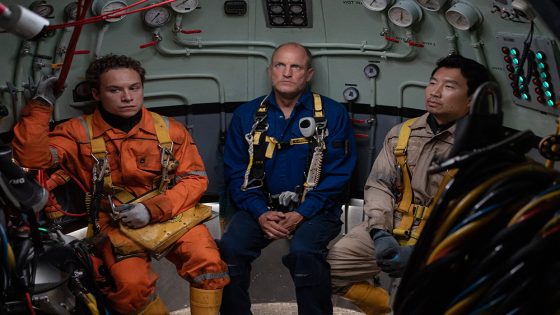 (l-r.) Finn Cole stars as Chris Lemons, Woody Harrelson as Duncan Allcock and Simu Liu as Dave Yuasa in Last Breath