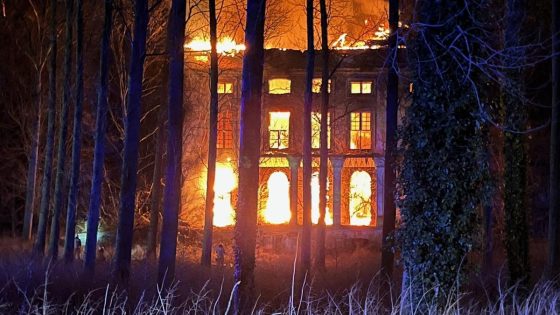 De ‘erfschandvlek van Vlaanderen’ staat in lichterlaaie: brandweer laat verloederd kasteel gecontroleerd uitbranden