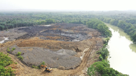 Illegal miners block River Ankobra, turn it into a stagnant pool