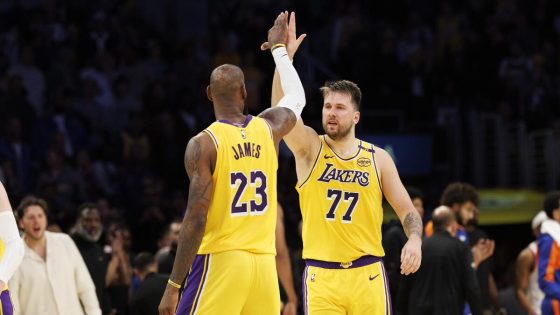 Luka and LeBron power Lakers past Knicks for eighth straight win