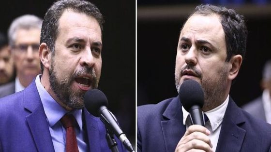 Os deputados do PSOL Guilherme Boulos e Glauber Braga