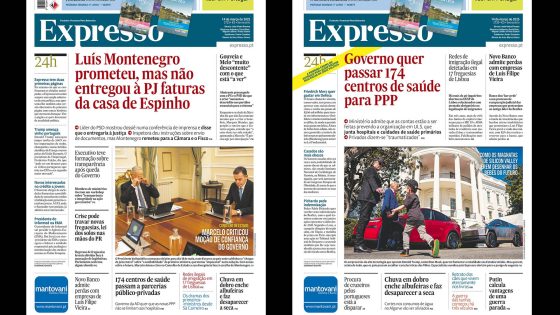 O Expresso desta semana tem, não uma, mas duas primeiras páginas (saiba porquê e veja-as aqui)