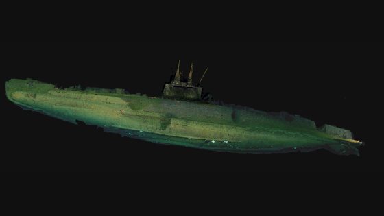 A reconstruction of a wrecked submarine
