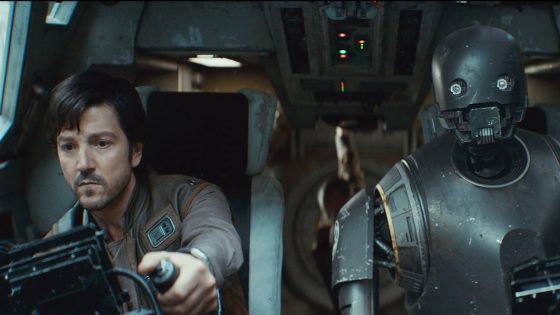 (L-R) Cassian Andor (Diego Luna) and K-2SO (Alan Tudyk) in Lucasfilm's Andor Season 2