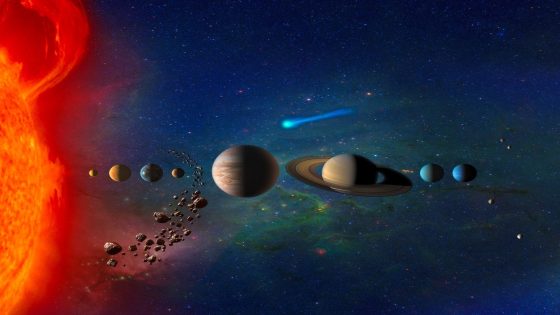 An artist's concept of our solar system.