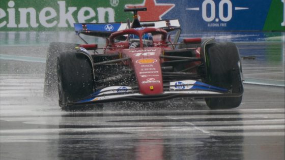 MUST-SEE: Charles Leclerc collides with the wall ahead of Miami Sprint in wet conditions