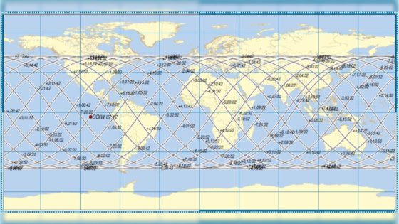 a map of the world with a spiraling line stretching across the center, overlapping most of the areas that aren