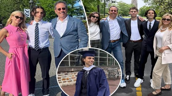 Jerry Seinfeld poses with kids at son Julian's Duke graduation