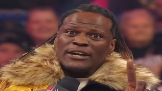 John Cena attacks R-Truth during the 2025 WWE Backlash post-show press conference