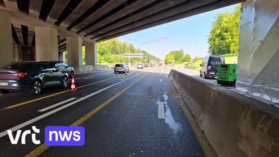 Urenlang hinder op E40 richting Brussel ter hoogte van Bertem door afbrokkelend beton van brug