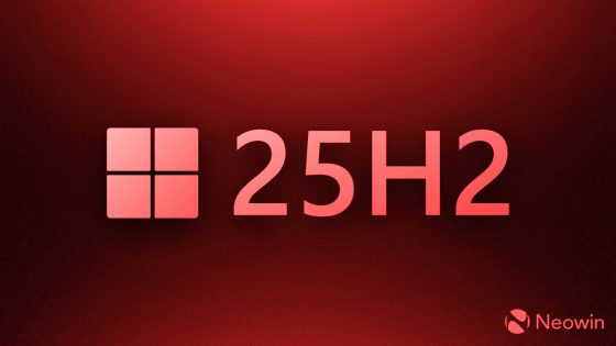 Windows 11 25h2 promo image in red indicating bug or issue or problem or security flaw