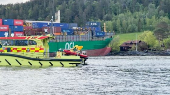 NCL boxship becomes lodged on Norwegian’s front garden