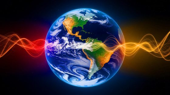 Illustration of the South Atlantic Anomaly affecting Earth