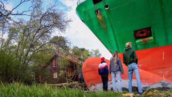 Norway homeowner wakes up to find 440-foot ship ran aground on his doorstep: "It's a very bulky new neighbor"