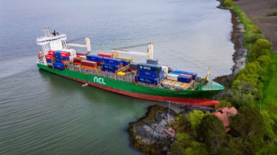 Norwegian man sleeps through massive container ship running aground on his front lawn