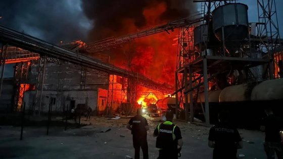 The aftermath of a Russian attack on a Poltava refinery in August 2023.