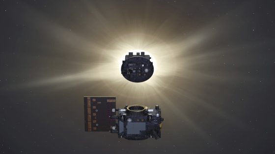 An artist's concept of Proba-3 eclipsing the Sun. 